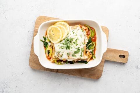 Foto Italiaanse lasagne met zalm en ricotta