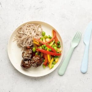 Kids - Teriyaki gehaktballetjes met Soba noedels