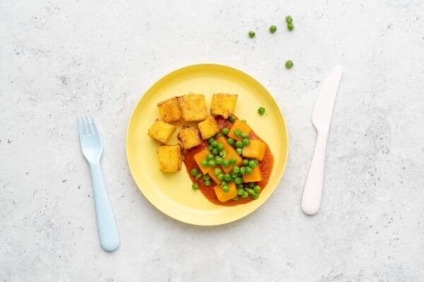 Kids- Polenta met mozzarella en groentestoof