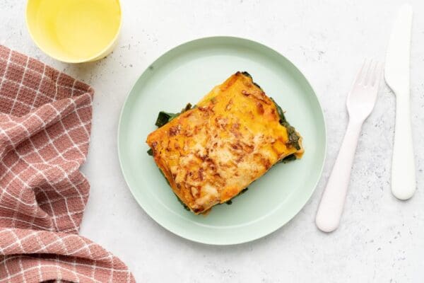 Kids-Lasagne met pompoen, spinazie en oesterzwam