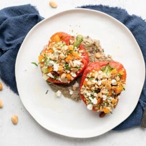 Paprika gevuld met tomaten bulgur