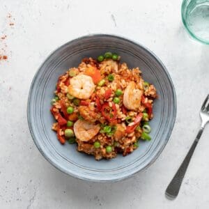 Jambalaya met kip en gamba's