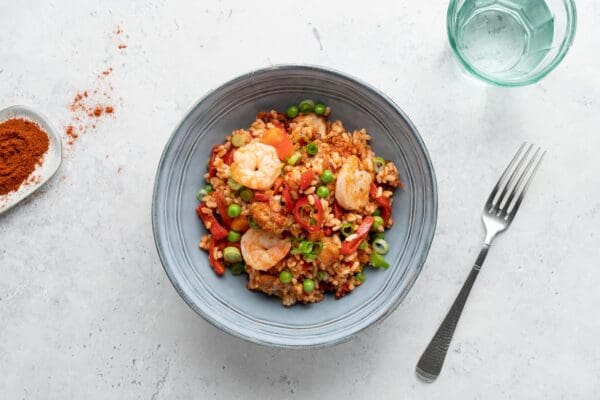 Jambalaya met kip en gamba's