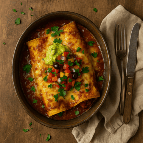 Foto Mexicaanse enchiladas met rundergehakt