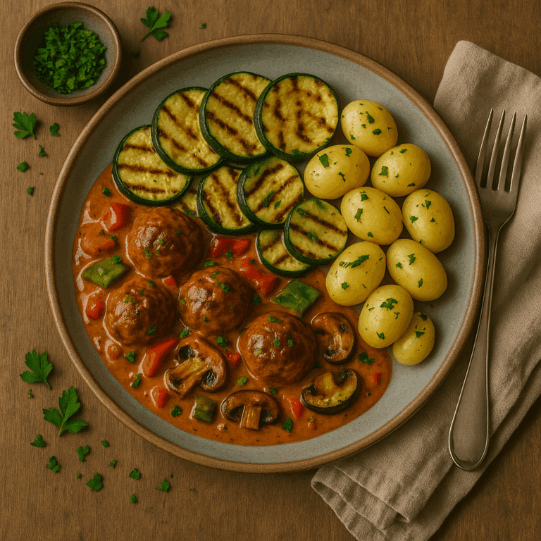 Foto Gehaktballetjes a la Stroganoff