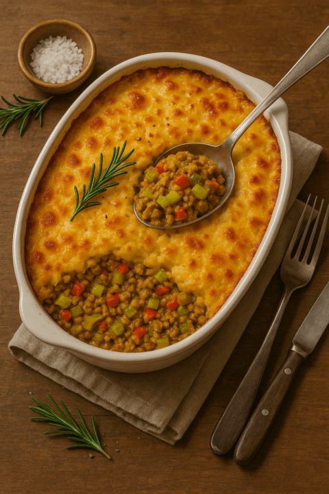 Foto Kruidige ovenschotel met prei en kerrie