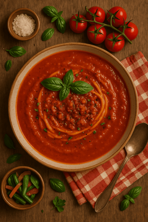 Foto Tomaten-basilicum soep –  500 ml