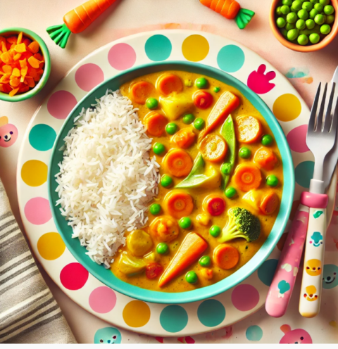 Foto Kids- Indiase groentecurry met zoetzure komkommer